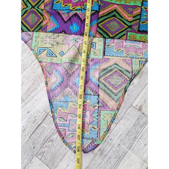 Vintage 80s 90s Miss Kitty Southwestern Aztec Print Tie Up Vest Top Western Sz M - Picture 10 of 10